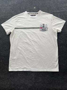 Aquascutum London Crest Graphic T-Shirt White Club Check Detail